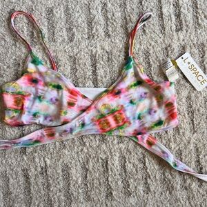 NWT - L*Space De Janerio Chloe Wrap Bikini Top - Multicolor